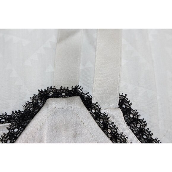 New w/Tags Eileen Fisher - Stretch Silk Charmeuse Lace Trim Cami, Bone, sz Med - Picture 9 of 9